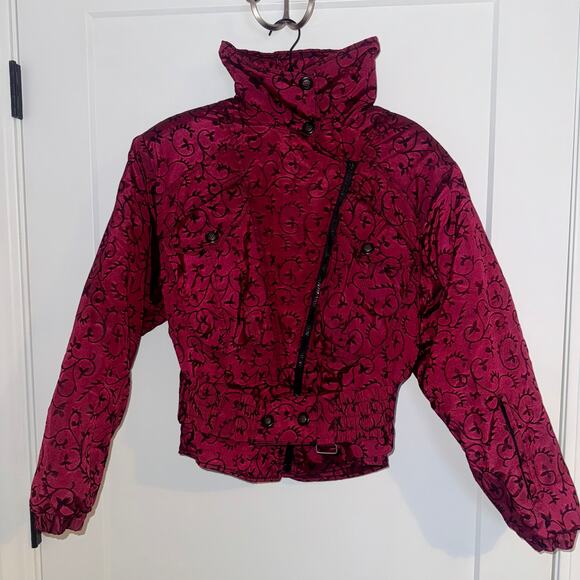 Vintage Nils Ski Jacket Burgundy Women’s Size 10 Retro Winter Coat - Picture 1 of 7